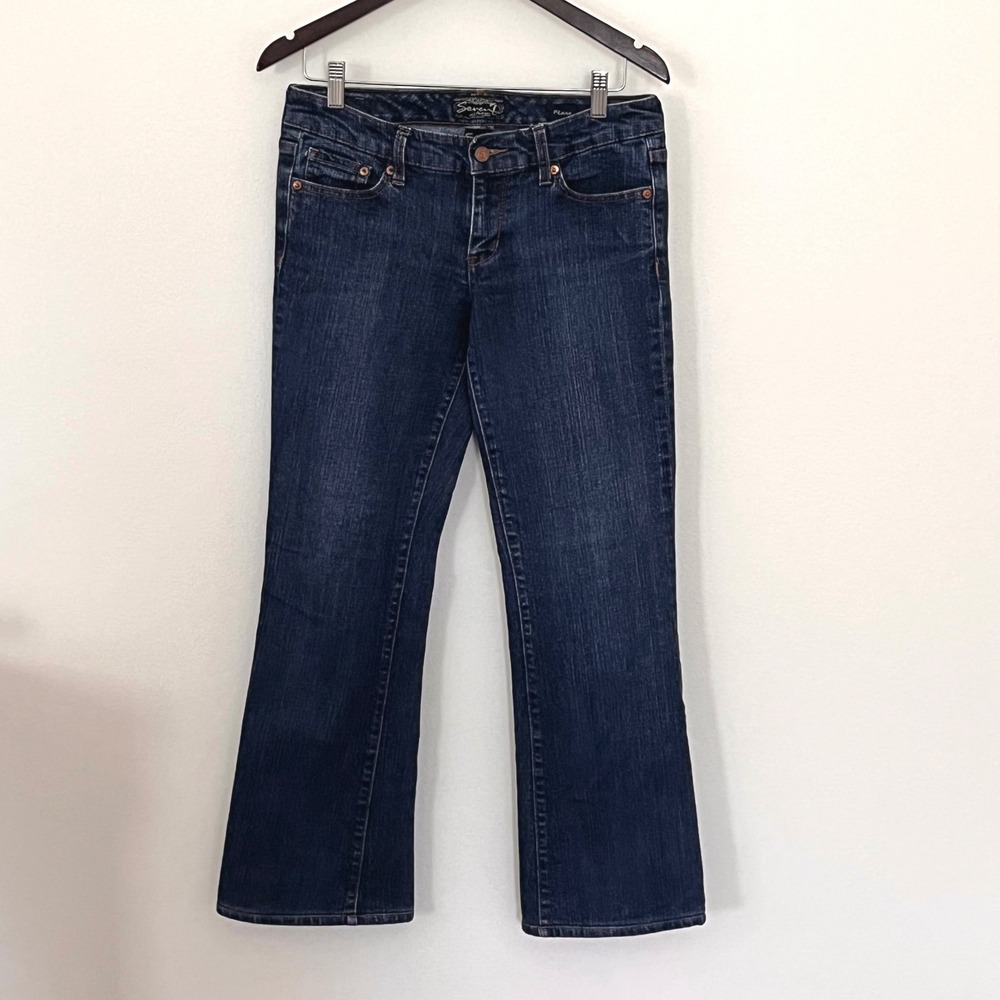 Seven7 Flare Jeans Womens 29 Dark Wash Denim Mid Rise
